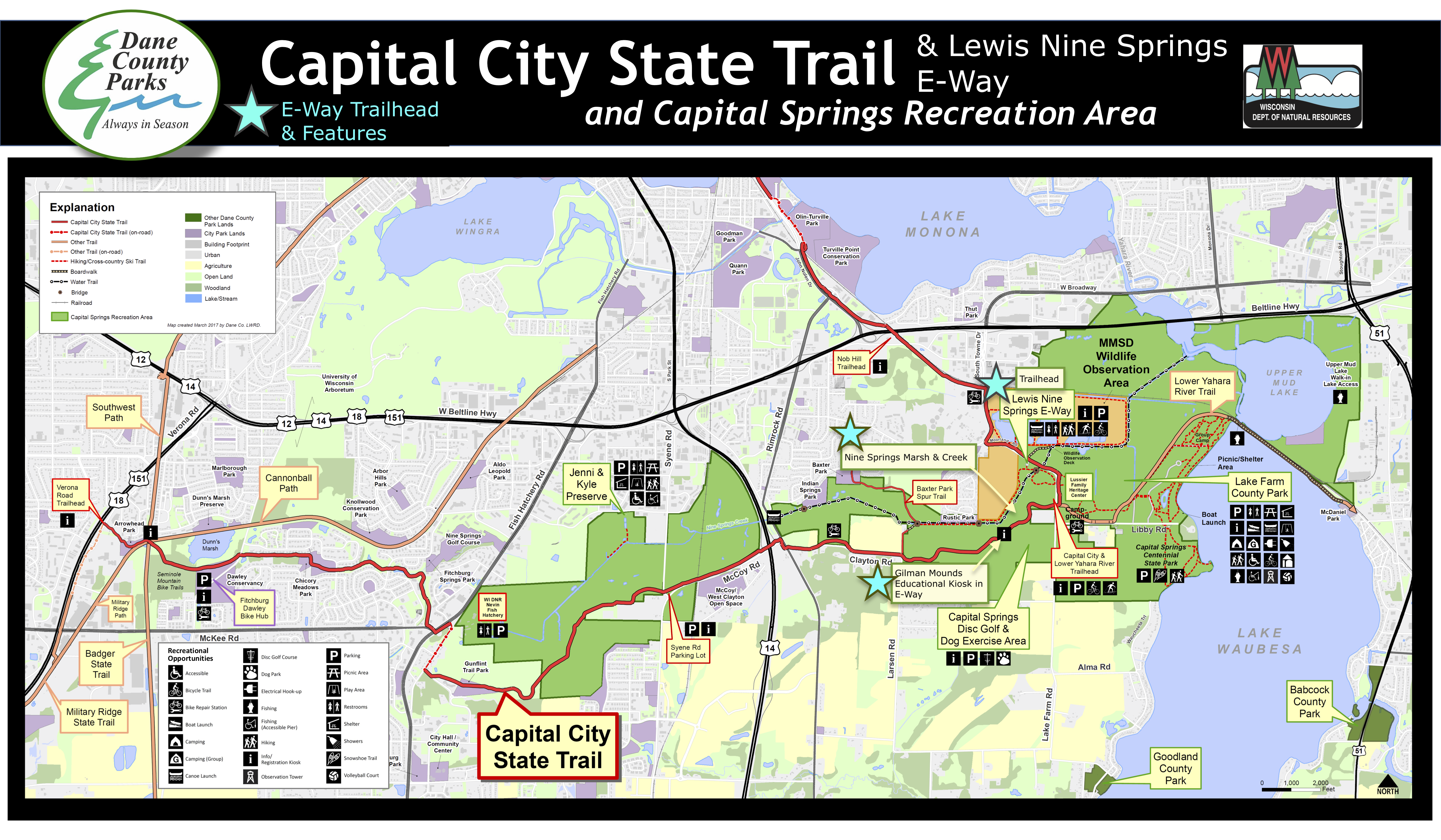 Dane County Parks Map Lewis Nine Springs E-Way – Friends Of Capital Springs Recreation Area